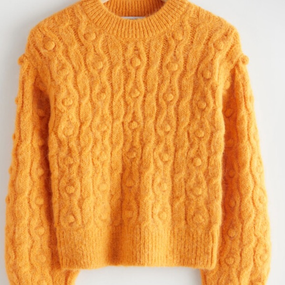 & Other Stories Sweaters - & Other Stories Cozy Cable Wool Knit Sweater - Orange-